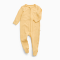 Ribbed Clever Zip Sleepsuit - Yellow